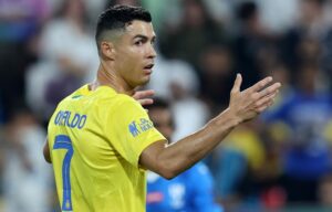 Cristiano Ronaldo, en un momento de un partido con el Al-Nassr, con el que se ha proclamado máximo goleador de la Liga saudí. EFE/EPA/ALI HAIDER