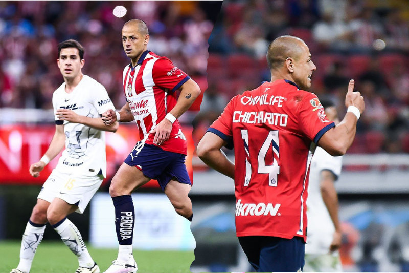 Javier 'Chicharito' Hernández en su regreso con las Chivas a la Liga MX enfrentándose a los Pumas de la UNAM. (Fotos: 'Instagram' @chivas)