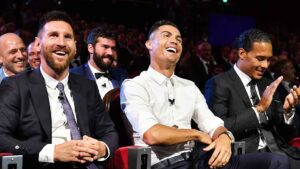 Cristiano y Messi en una gala FIFA.
