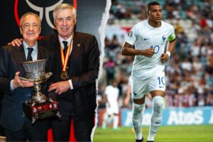 El presidente del Real Madrid, Florentino Pérez, ofrece nuevo contrato para que Kylian Mbappé se convierta en 'merengue' la próxima temporada. (Fotos: 'X' Real Madrid C.F. / 'Instagram' @k.mbappe)