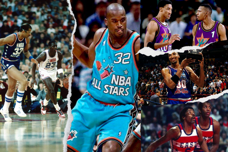 Un recuento de los uniformes históricos que ha tenido el NBA All-Star Game. (Fotos: 'X' ThrowbackHoops / 'X' NBATV)
