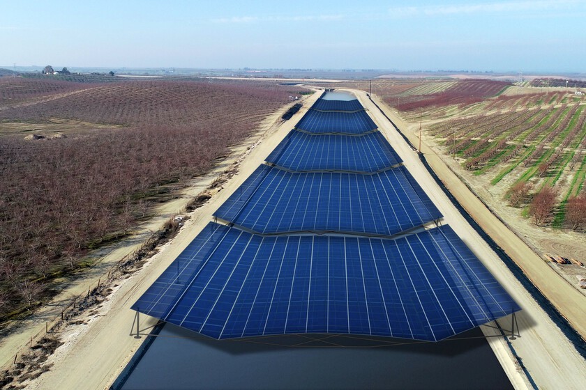 cubrir las acequias con paneles solares