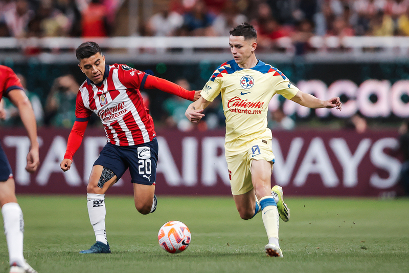 Álvaro Fidalgo en el encuentro del América frente al Guadalajara en la Champions Cup. (Foto: 'X' Club América)