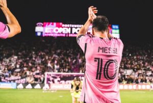 Messi celebrando la victoria