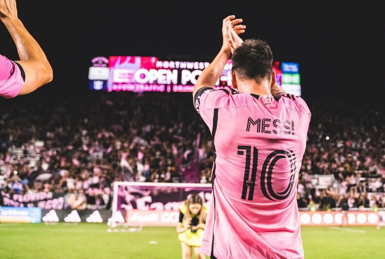 Messi celebrando la victoria