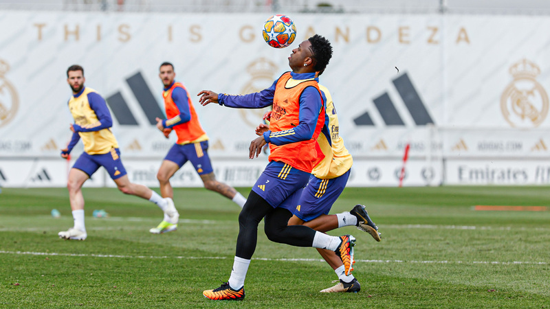 Vinicius Jr. entrenando con el Real Madrid. (Foto: 'X' Real Madrid C.F.)
