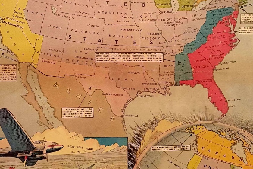 EEUU tenía muy claro cómo se repartirían nazis y japoneses el país si ganaban la guerra. Y lo volcó en un mapa