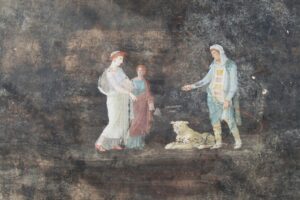 Una “sala negra” de banquetes con dos frescos idealmente conservados, el nuevo hallazgo entre las ruinas de Pompeya