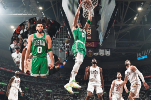 Jayson Tatum con los Celtics ante los Cavaliers. (Fotos: 'X' Boston Celtics)