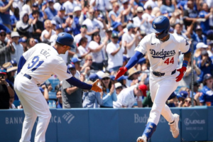 Andy Pages corriendo en su cuadrangular con los Dodgers vs. Cincinnati Reds. (Foto: 'Instagram' @dodgers)