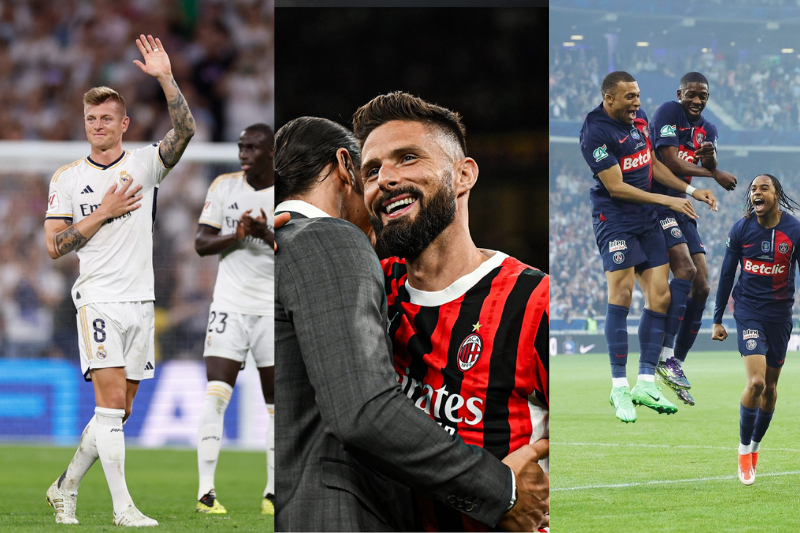 Despedidas de Toni Kroos, Kylian Mbappé y Olivier Giroud este fin de semana. (Fotos: 'X' Real Madrid / AC Milan / Paris Saint-Germain)