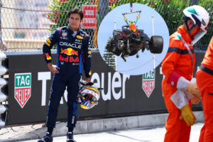 Sergio 'Checo' Pérez abandona furioso el GP de Mónaco de F1. (Fotos: 'X' Formula 1 / Sergio 'Checo' Pérez)