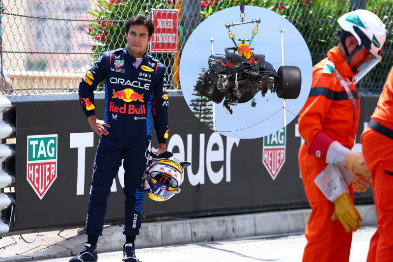Sergio 'Checo' Pérez abandona furioso el GP de Mónaco de F1. (Fotos: 'X' Formula 1 / Sergio 'Checo' Pérez)