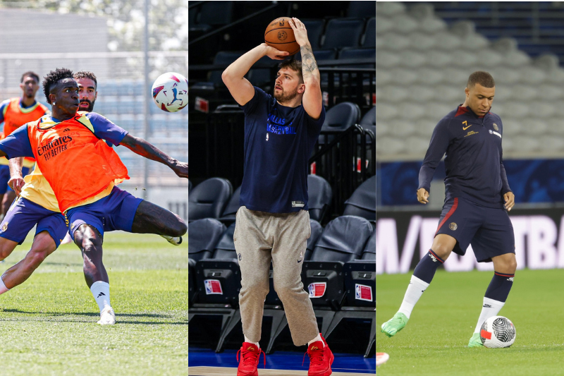 La agenda deportiva del fin de semana con Vinicius Jr., Luka Doncic y Kylian Mbappé. (Fotos: 'X' C.F. Real Madrid / Dallas Mavericks / Paris Saint-Germain)