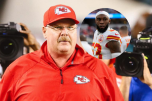 Andy Reid, coach de Kansas City Chiefs se alegra que B.J. Thompson este despierto tras paro cardiaco. (Fotos: 'Instagram' @Chiefs / 'X' Tom Pelissero)