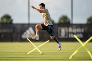 Leo Messi entrenando con la selección de Argentina en las instalaciones del Inter Miami. (Foto: 'X' Inter Miami C.F.)