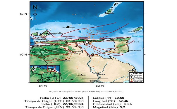 Temblor de gran magnitud sacude el oriente de Venezuela