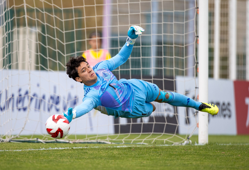 El guardameta de la Selección de México Sub-23 en los penales ante Corea del Sur.(Foto: 'X' Tournoi Maurice Revello)