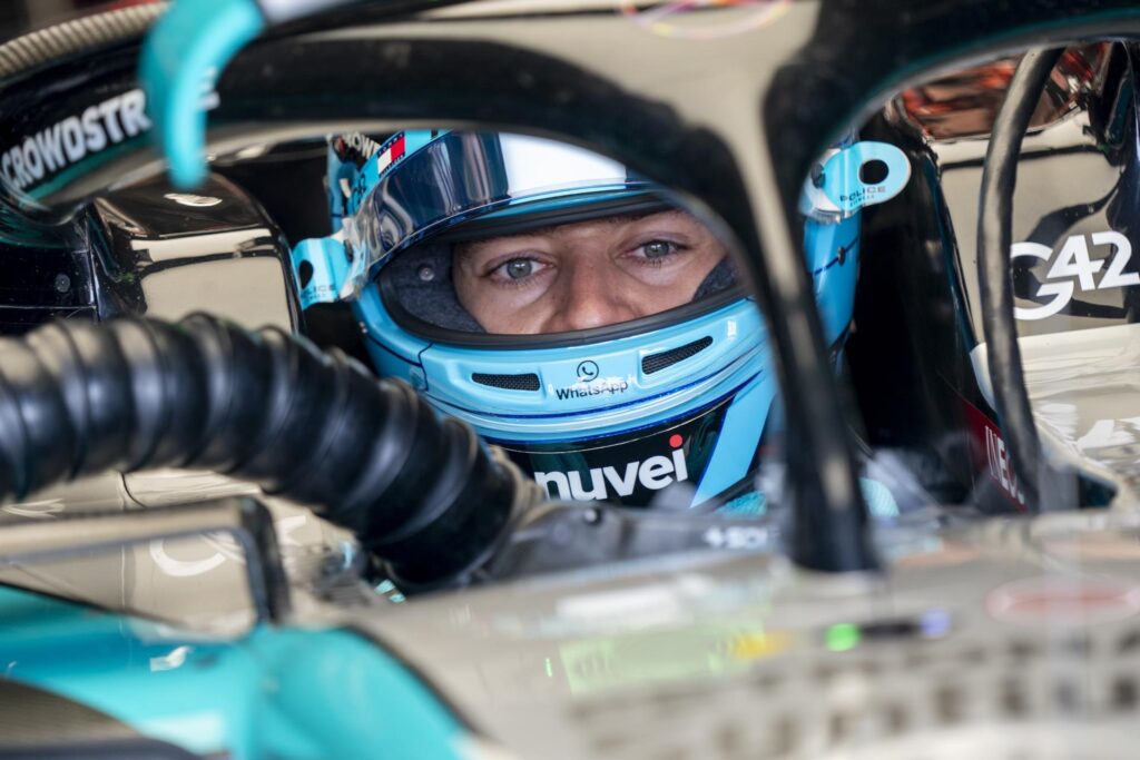 El piloto de Mercedes George Russell de Gran Bretaña. EFE/EPA/SHAWN THEW