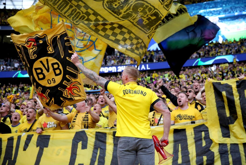 Aficionados del Borrusia Dortmund en Wembley. EFE/EPA/NEIL HALL