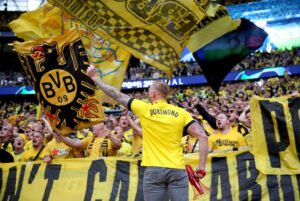 Aficionados del Borrusia Dortmund en Wembley. EFE/EPA/NEIL HALL