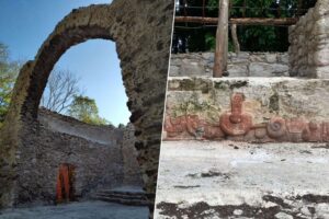 graffitis de los albañiles mayas que representan barcos europeos