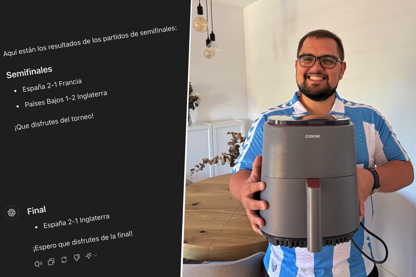 ChatGPT me dijo hace un mes que España ganaría 2-1 a Inglaterra la final de la Eurocopa. Le hice caso y gané una airfryer