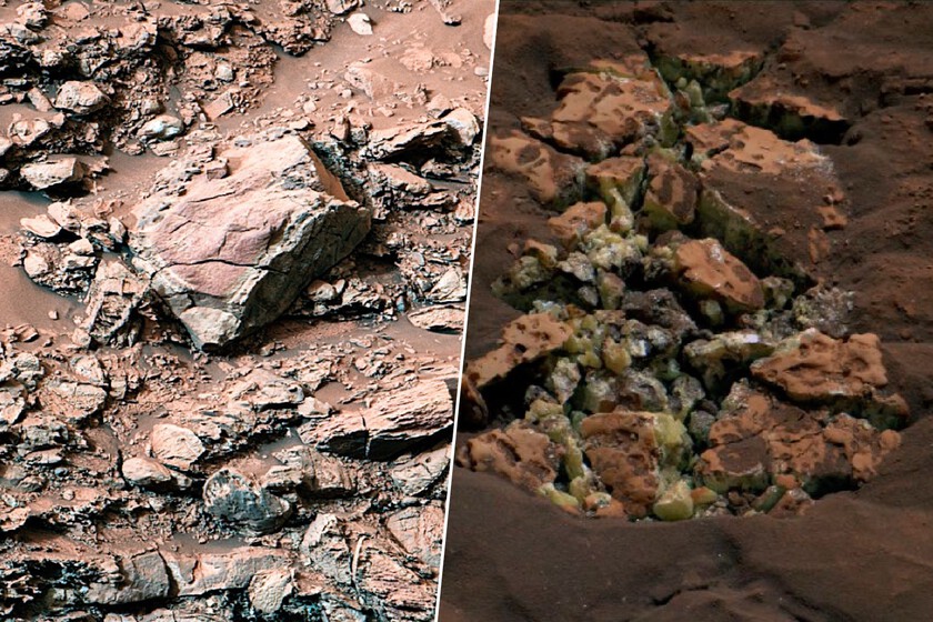 El robot Curiosity de la NASA ha abierto una roca en Marte por accidente. Acaba de revelar un tesoro amarillo