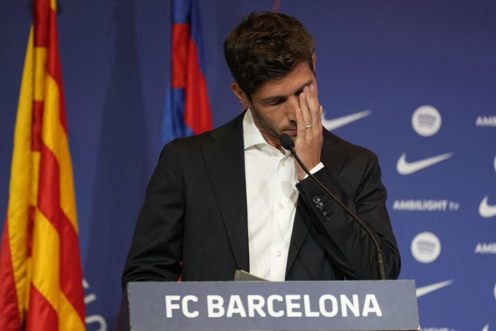 Despedida de Sergi Roberto como jugador del FC Barcelona este martes en Barcelona. EFE/ Alejandro García