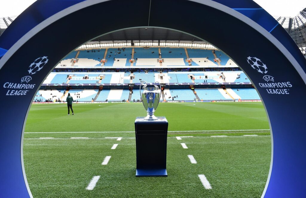 EL trofeo de la UEFA Champions League en Mánchester, Reino Unido. EFE/EPA/PETER POWELL
