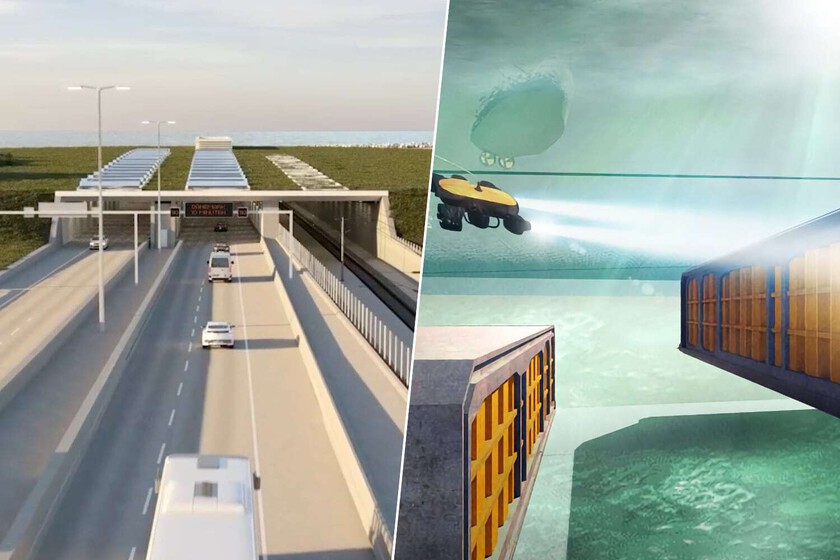 El túnel sumergido más grande del mundo ya está en marcha. Y Dinamarca está lanzando toneladas de hormigón al mar
