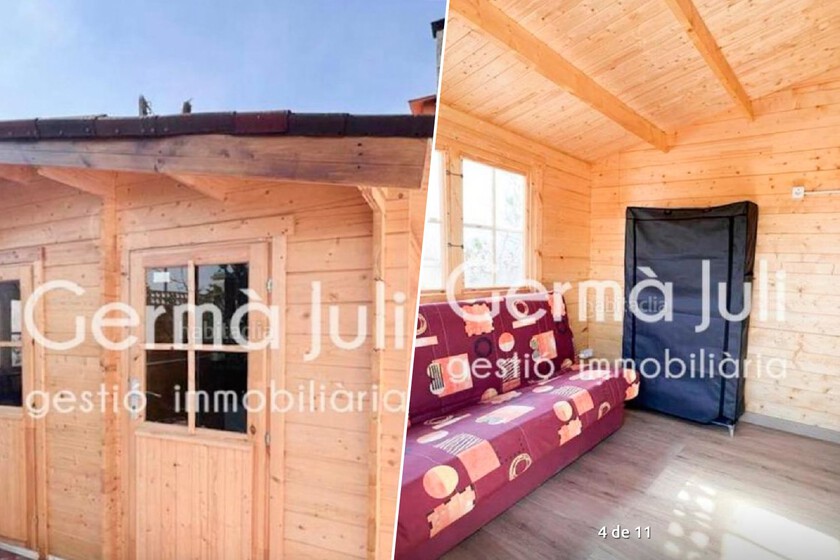 En Cataluña se alquila una vivienda de 12 metros cuadrados por 600 euros al mes. Es una caseta de jardín
