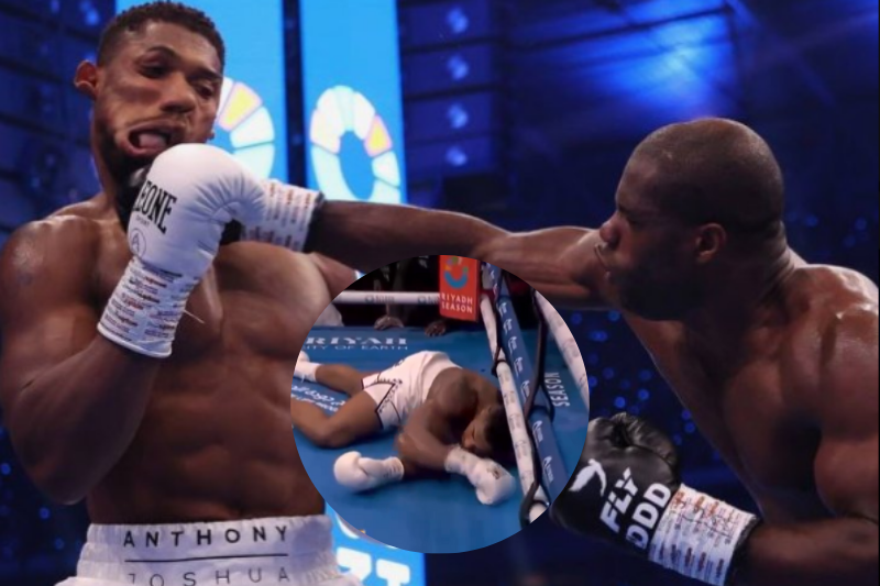 Daniel Dubois contra Anthony Joshua en el Wembley Stadium ante 90,000 personas. (Fotos: Capturas de pantalla 'X' DAZN Boxing)