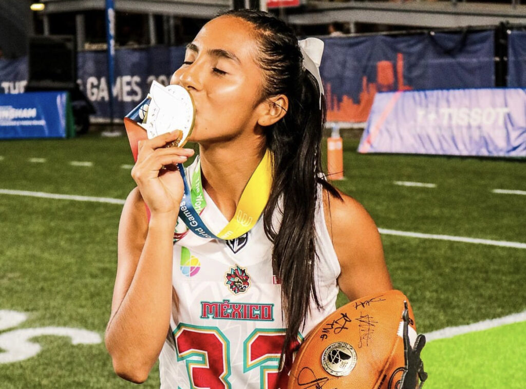 Foto: captura de pantalla redes sociales / Diana Flores, capitana de la selección mexicana de flag football