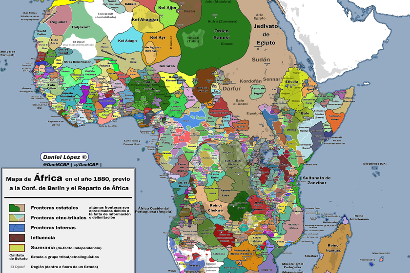 El fascinante mapa de África antes de la colonización. Era tan diferente y había tantos reinos que parece un continente distinto