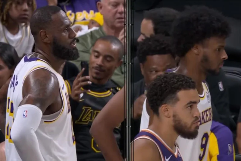 LeBron y Bronny James hicieron historia en la pretemporada de la NBA