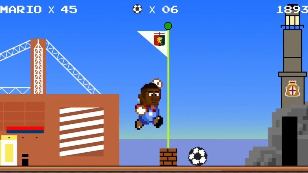 Mario Balotelli se presenta como jugador del Genoa a lo 'Mario Bros'