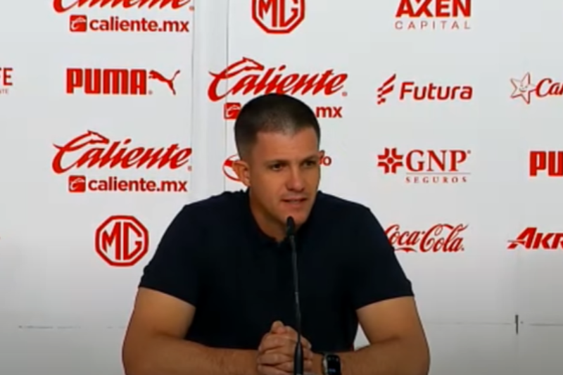 El ex DT de FC Juárez, Mauricio Barbieri en conferencia de prensa posterior al duelo ante las Chivas de Guadalajara en la Liga MX. (Foto: Captura de pantalla conferencia de prensa)