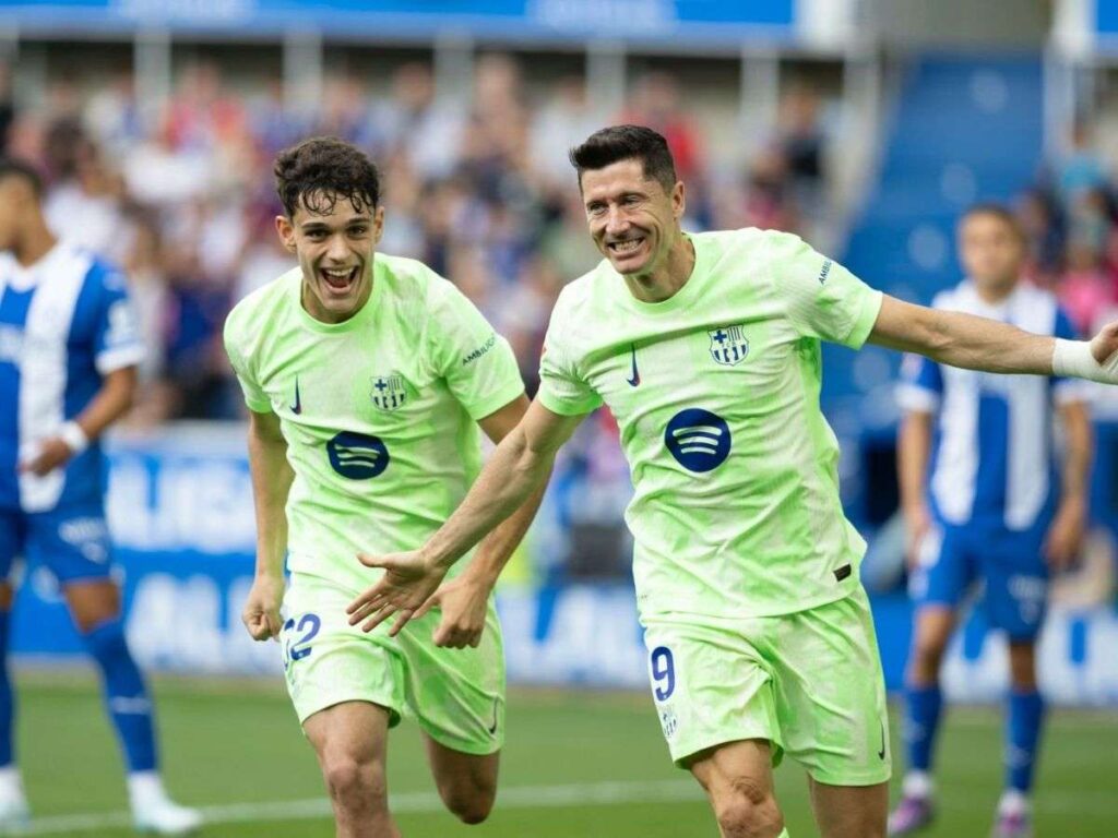 Con Hat-Trick Lewandowski guía victoria del Barcelona