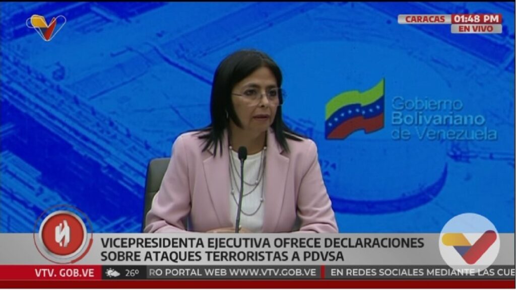 Delcy Rodríguez reveló que hay 11 detenidos por los recientes ataques contra instalaciones de PDVSA