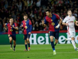 Barcelona goleo al Brest con doblete de Lewandowski