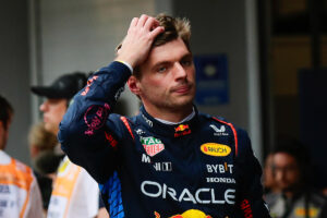 AME3814. SAO PAULO (BRASIL), 01/11/2024.- El piloto neerlandés de la escudería Red Bull Racing, Max Verstappen, líder del Mundial reacciona después de acabar cuarto la clasificación para el sprint previo al Gran Premio Sao Paulo de Fórmula 1 en el circuito de Interlagos este viernes, en Sao Paulo (Brasil). EFE/ Andre Coelho