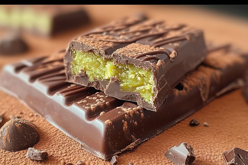 es una barra de chocolate y pistacho que se ha hecho viral