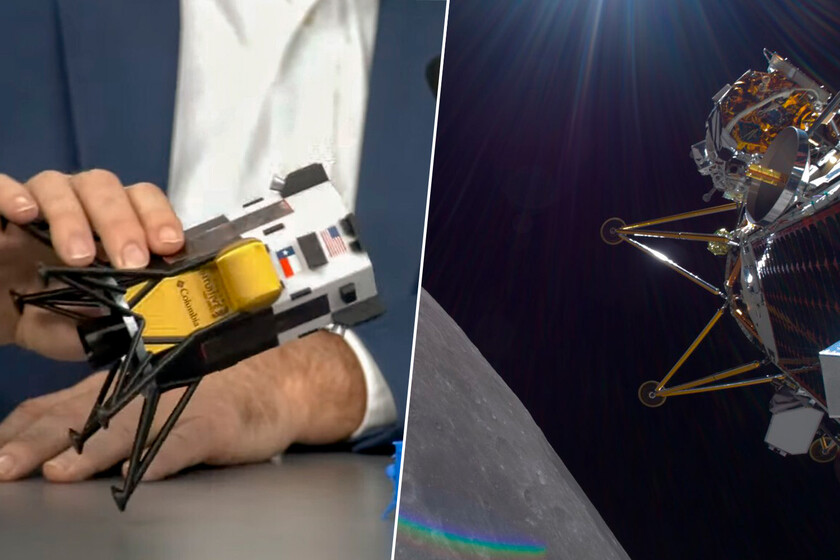 la nave espacial de Intuitive Machines ha llegado viva a la Luna, pero ha volcado en el último momento