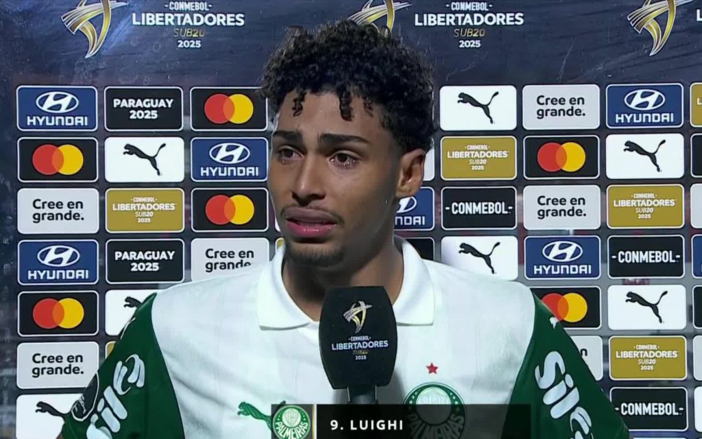 Luighi, jugador de Palmeiras, víctima de racismo en la Copa Libertadores Sub-20. Captura de pantalla.