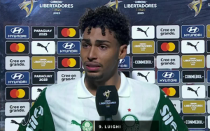 Luighi, jugador de Palmeiras, víctima de racismo en la Copa Libertadores Sub-20. Captura de pantalla.