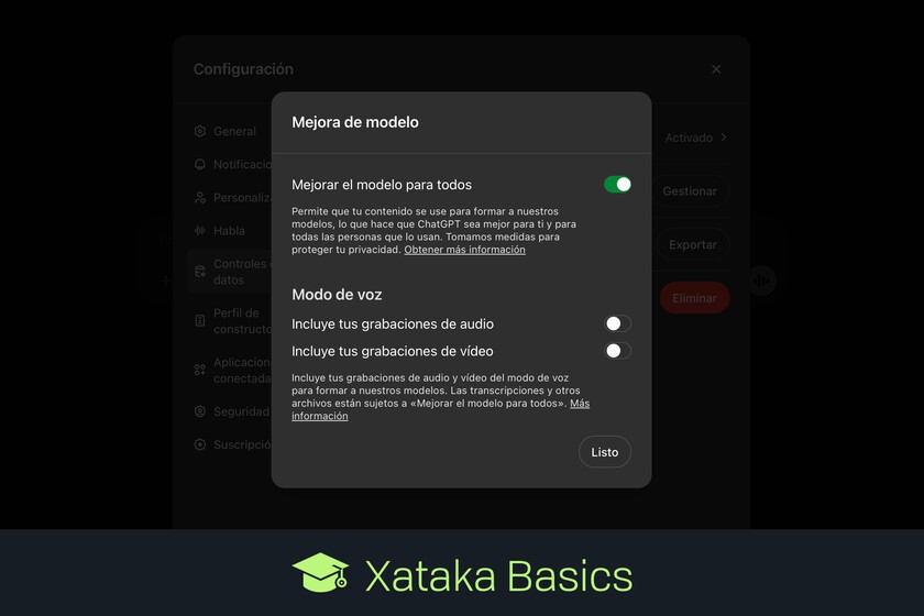 Cómo mejorar la privacidad de ChatGPT evitando que lo que escribas se use para entrenar la inteligencia artificial