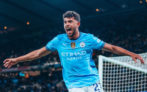 Matheus Nunes celebrando su gol agónico en el partido entre Manchester City ante el Aston Villa. / X: @ManCity