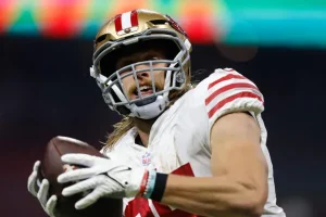 George Kittle, jugador de los San Francisco 49ers. EFE/Isaac Esquivel
