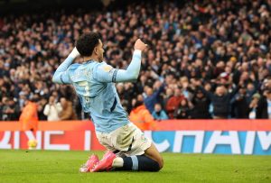 Marmoush, tras el 1-0 del Manchester City al Newcastle. EFE/EPA/ADAM VAUGHAN.